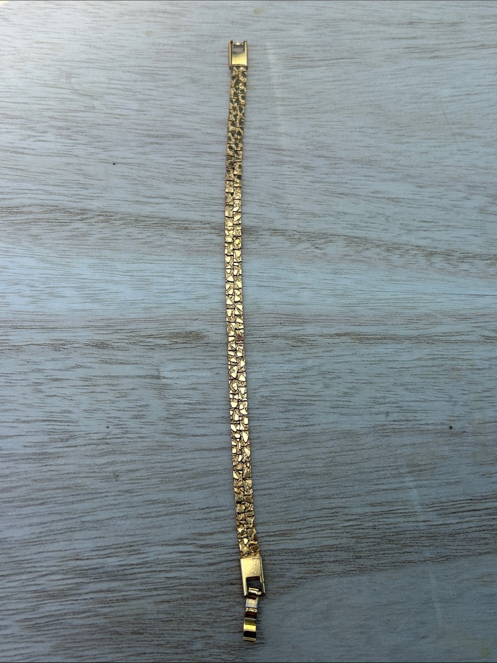 Vintage Gold Plated Textured Link Bracelet